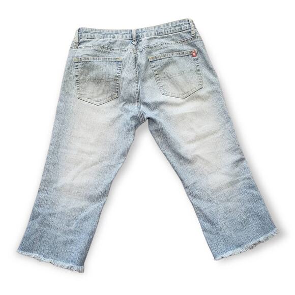 South Pole Junior Collection White Wash Blue Denim Capri Jeans - Size 7 - Picture 2 of 6